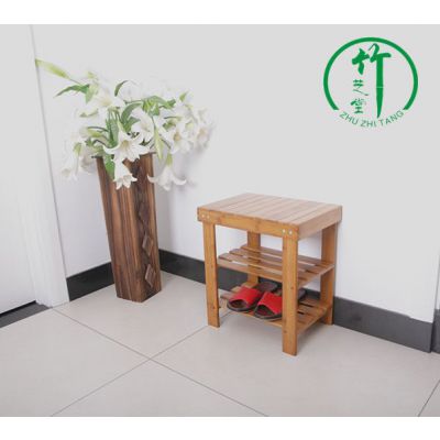 供应批发多功能竹制换鞋凳 福建竹芝堂楠竹试鞋凳 41cm长 2层