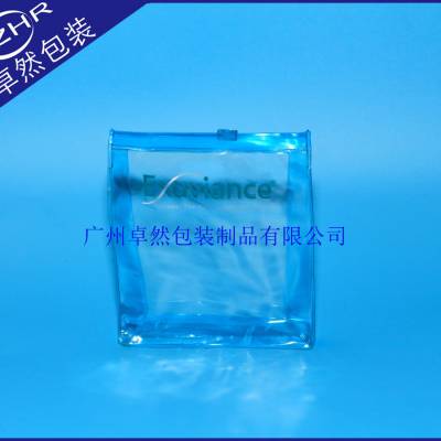 带塑料滑头pvc化妆袋有底有侧PVC饰品袋15C丝印防水电压自封袋