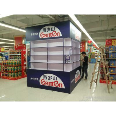 广州超市促销产品展示柜陈列柜制作推广台包柱安装设计 鼎奕喷画