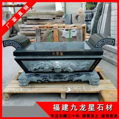 仿古烧香香炉 佛寺祠堂上供专用香炉 石雕鼎石头雕刻
