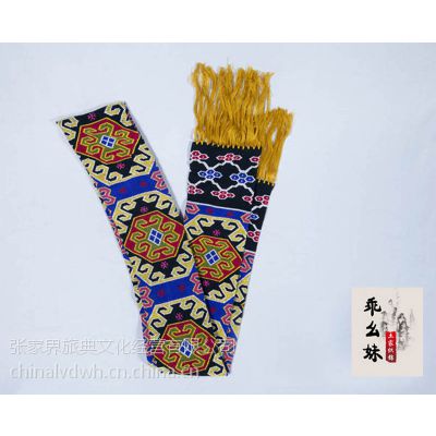 乖幺妹土家织锦 西兰卡普手工织锦围巾 酒红色两用围巾棉质披肩