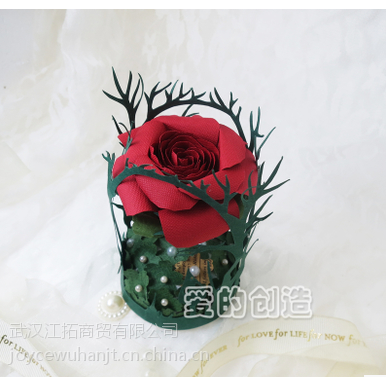 包邮爱的创造原创玻璃瓶纸雕 小王子系列—荆棘玫瑰 纸艺花情人节礼品定制