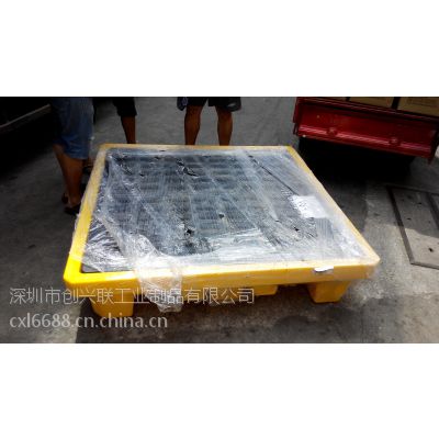厂家直销 油桶盛漏防泄漏托盘 聚乙烯四桶防泄漏托盘