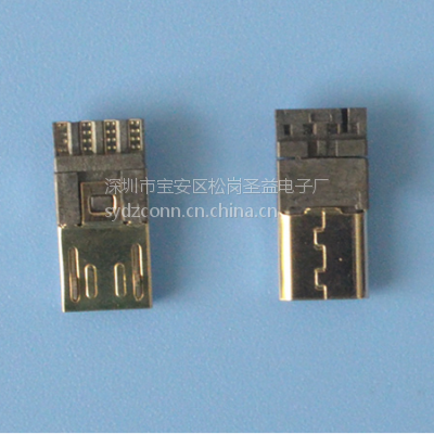 MiCRO USB 5P公 超薄3.4mm单排焊线