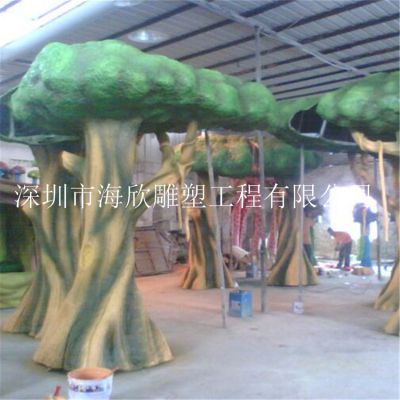 工厂定制玻璃钢卡通树雕塑幼儿园装饰 园林景观仿真树木大树模型道具