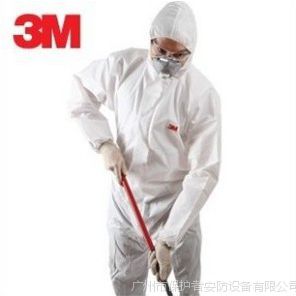 正品3M 4510白色带帽连体防护服 防护颗粒物及液体有限喷溅