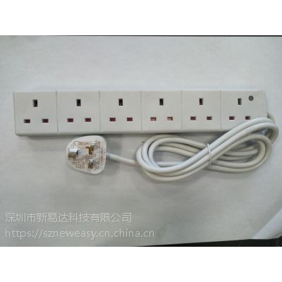6 outlets UK power socket with BS certificate