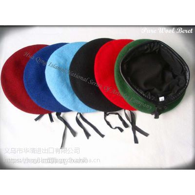 彩色羊毛贝雷帽 Beret 纯羊毛贝雷帽 wool Beret