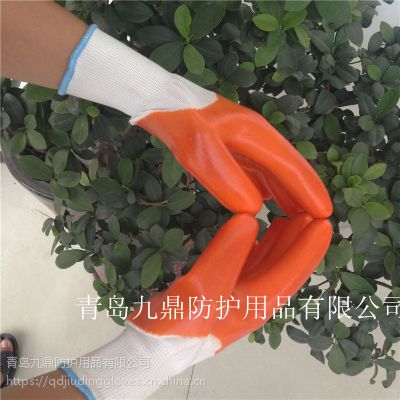 厂家批发10号大手模PVC大全挂牛筋浸胶型手部防护用品耐油耐酸