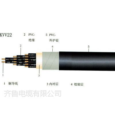 供应齐鲁牌裸铜线多芯交联塑料绝缘聚氯乙炔护套光缆KVVP 2*90