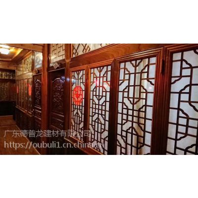 酒店屏风隔墙复古铝挂落-广东德普龙费提供设计、安装指导