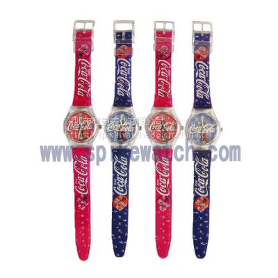 SPIKE优质手表工厂供应可口可乐塑胶广告促销礼品手表