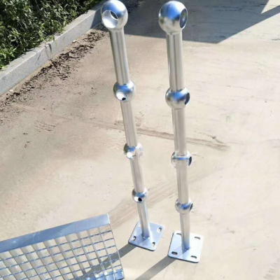 深圳球形栏杆立柱厂家 阳江球形柱栏杆护栏 电厂码头扶手护栏
