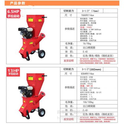 汽油动力粉碎机 圣鲁牌移动式碎枝机