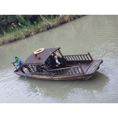 大唐木业hq01景区湖上摇橹船人力船手划船6米乌篷船仿古船