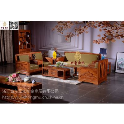 缅甸花梨木沙发供应-如金红木沙发6件套-新中式沙发组合