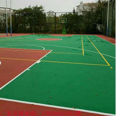 潮州汕头彩色弹性篮球场地面制作球场材料
