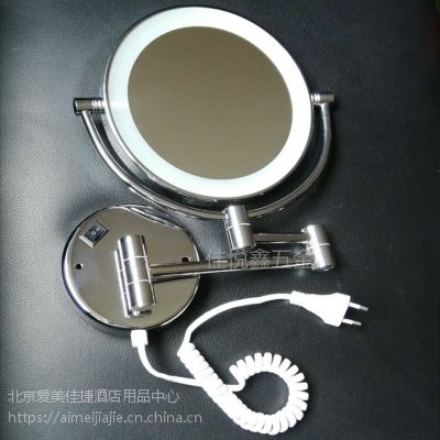 北京佳悦鑫挂墙LED圆形灯镜，圆形化妆镜，LED美容镜，不锈钢+铜