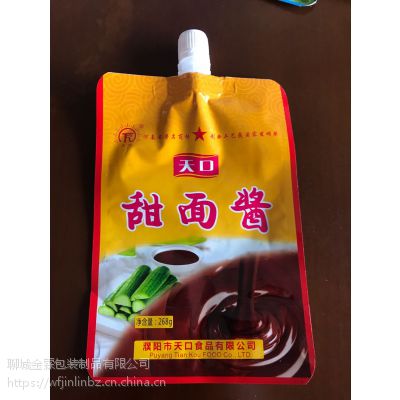 供应康保县甜面酱袋/吸嘴袋/彩印包装/金霖包装制品