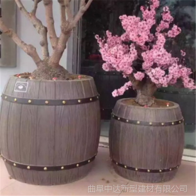 青岛绿色环保水泥花箱 优质仿木效果桶