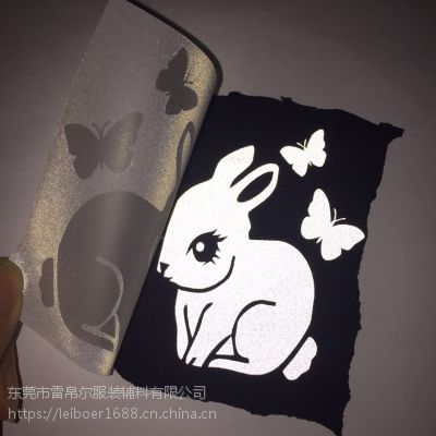 2018年广州印花烫图反光热转印烫画标 衣服反光标专业订做