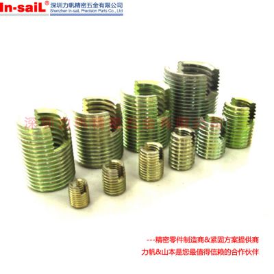 专业供应铜零件用自攻螺套，开槽型内外牙螺套，高品质碳钢镀锌