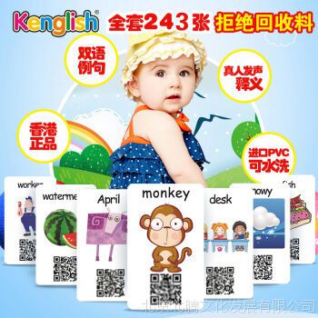 新书_kenglish 发声单词卡 儿童英语卡片早教卡幼儿园小学英语益