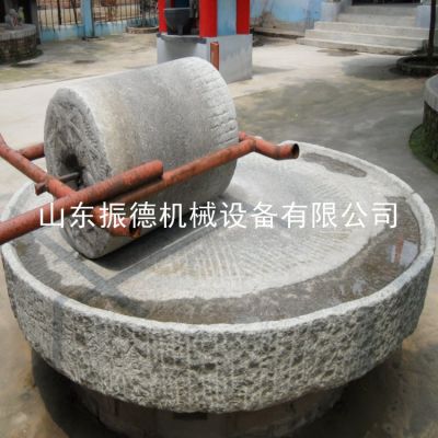直销 家用面粉石碾 振德牌 单双棍电动石碾 价格 石碾子