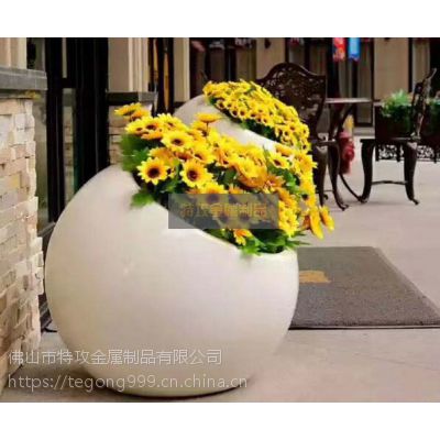 特攻金属花器 甘肃户外大型花盆 镜面哑光原色不锈钢花盆 不锈钢花池花坛定做 价格 厂家 中国供应商