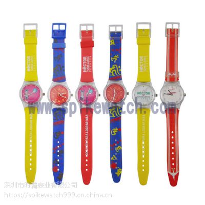 深圳SPIKE手表专业定制时尚三文治斯沃琪超薄塑胶礼品手表