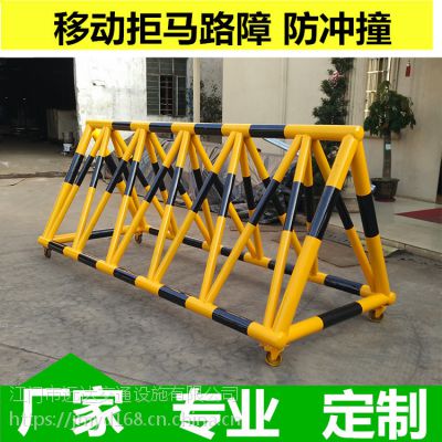 万向轮路障拒马移动铁马 拒马防撞栏 带刺拒马