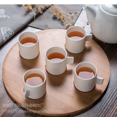 创意简约迷你陶瓷杯小号白瓷直身杯茶杯意式浓缩咖啡杯套装可定制