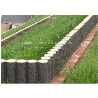 山东河道景区水泥护栏 绿化栅栏 花池围栏 混凝土仿木桩栏杆