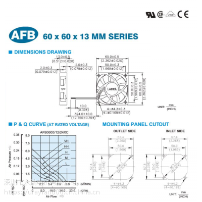 台达散热风扇 AFB0624LB 6015双滚珠