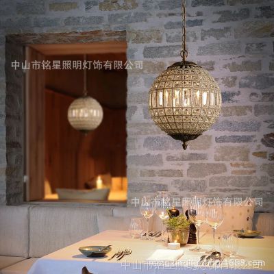 欧式按钮式球形LED水晶灯厂家创意餐厅婚庆装饰复古吊灯现货批发