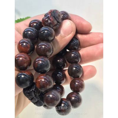广西桂林鸡血玉貔貅手链男款包邮正品