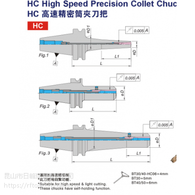 昆山市日峰 台湾丸荣ACROW 高速精密筒夹刀把 BT30-HC06-60