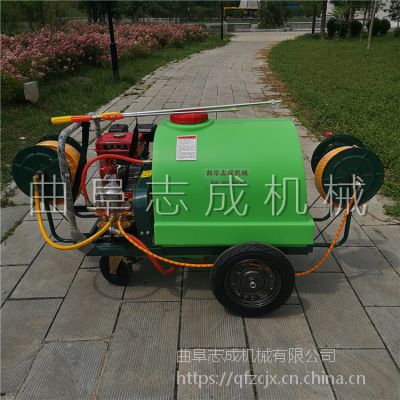 志成汽油机式打药机 300L推车式高压喷雾器 园林消杀打药车一机多用