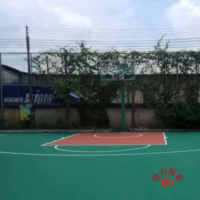 惠州丙烯酸彩色篮球场地胶篮球场尺寸小区彩色篮球场施工位置方案