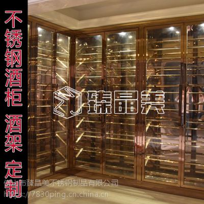 镂空不锈钢屏风，雕刻时尚红酒屏风