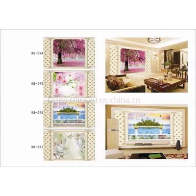个性背景墙壁纸定制|《工程无缝壁画厂家》8D立体窗外樱花壁画