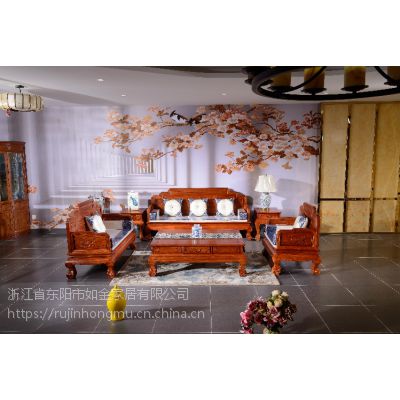 仿古沙发销售-客厅红木家具价格-如金红木古典沙发