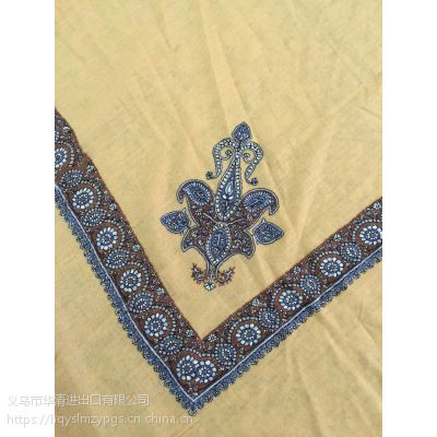 男士毛晴刺绣头巾 wool embroidery scarf 阿拉伯方巾