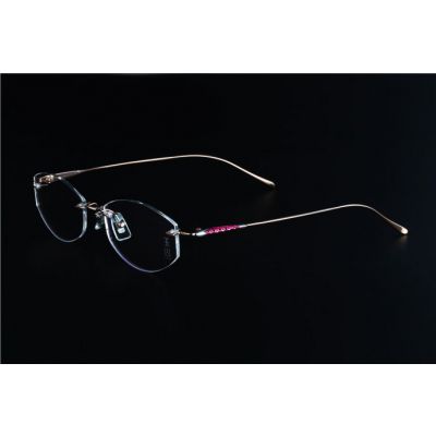 惠州女士眼镜架ODM厂家推荐，纯钛超轻商务近视眼镜架厂家直销 YT-A120细边无框眼镜架
