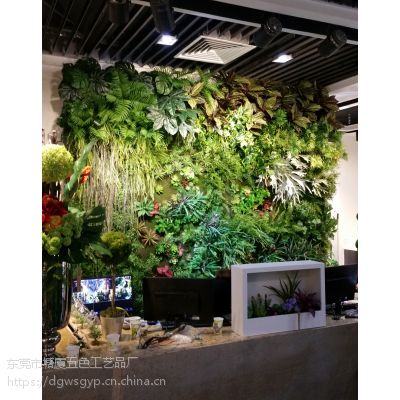 五色工艺 绿植墙仿真植物墙装饰客厅室内背景花墙面绿色壁挂塑料假草坪绿化