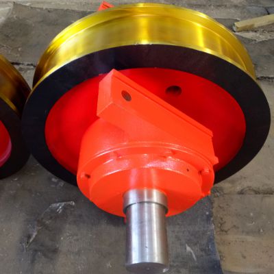 上海50simn铸钢材质车轮组起重机轨道运行车轮350100亚重