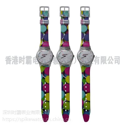 SPIKE手表厂家专业定制SWATCH三文治塑胶礼品手表
