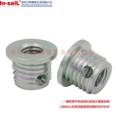 302型开槽自攻螺套M22*30 开槽内外牙螺母 螺纹护套 衬套