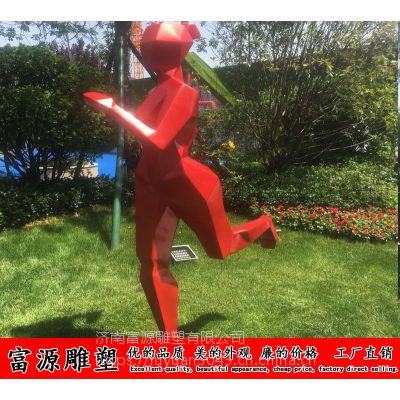 供应体育运动不锈钢雕塑 彩色人物造型雕塑 厂家定制