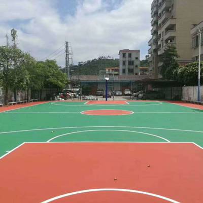 深 圳标准篮球场施工地面工程丙烯酸羽毛球场 美观舒适